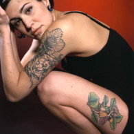 woman with tattoos